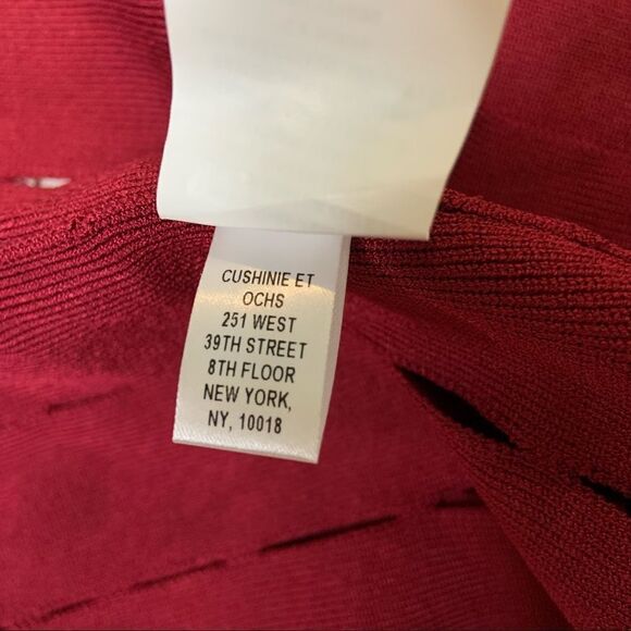 🆕 Cushnie Et Ochs Knit Pencil Skirt with Slits - Ruby - Picture 5 of 8